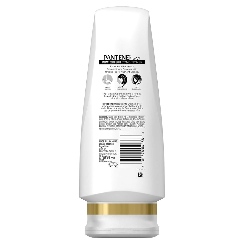 Pantene Radiant Color Shine bundle-pack box highlights complete color-care system for radiant results.