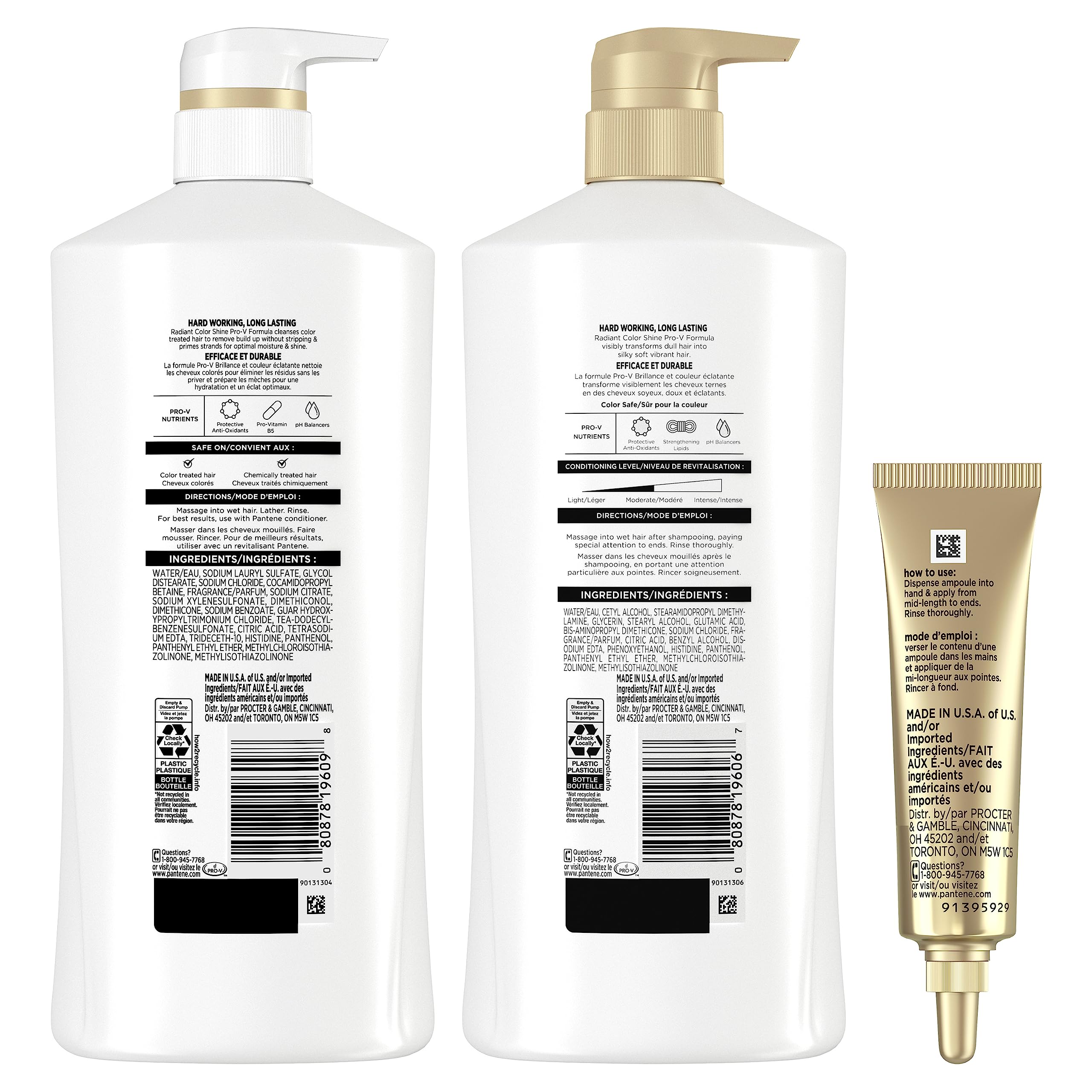 Pantene Radiant Color Shine set display emphasizes vibrant, nourished color-treated hair.