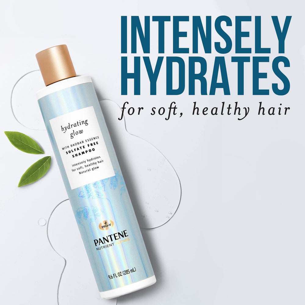 Pantene Sulfate-free label on bottle communicates gentle cleansing.