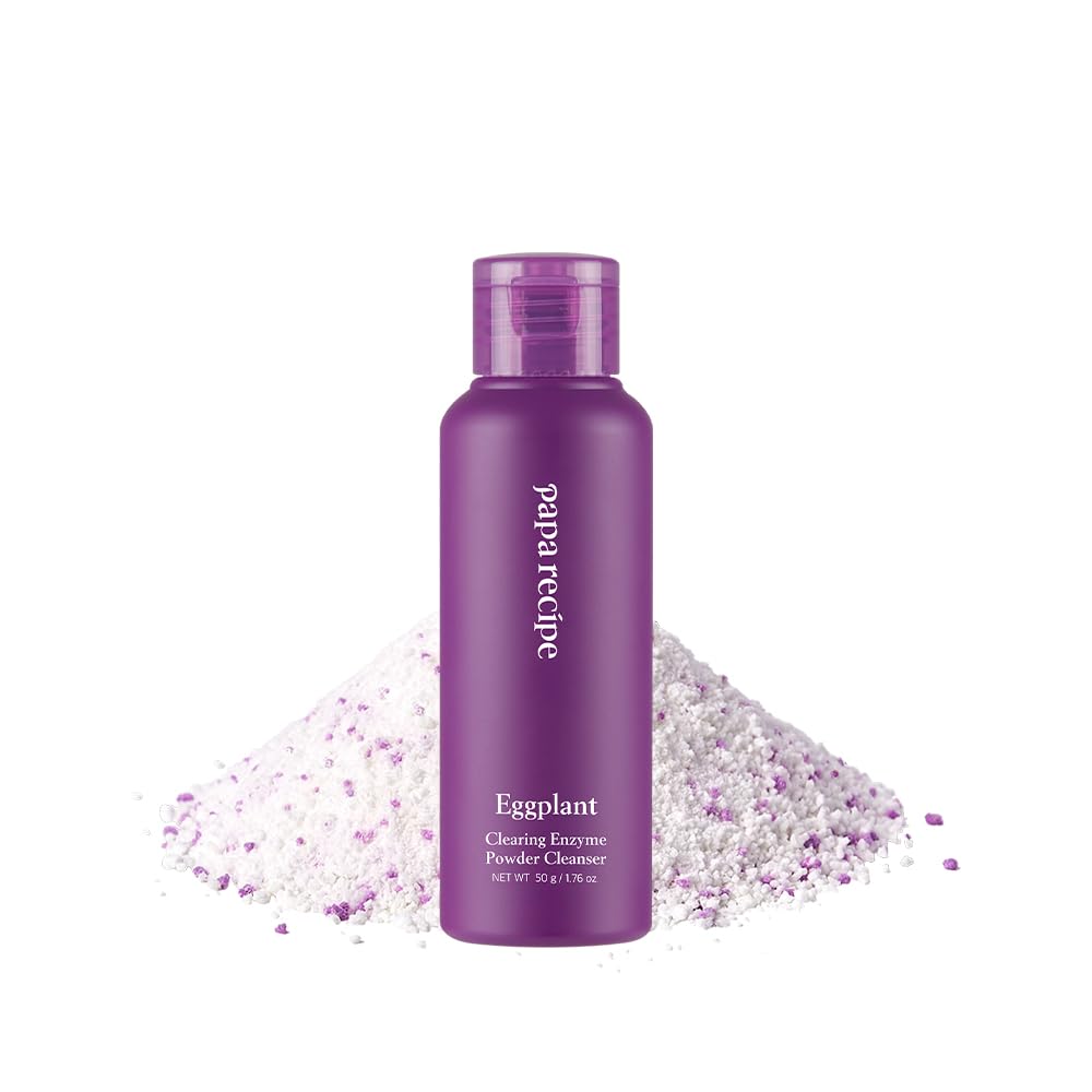 Papa Recipe Eggplant Enzyme Powder Cleanser packaging highlights premium Korean skincare routine
