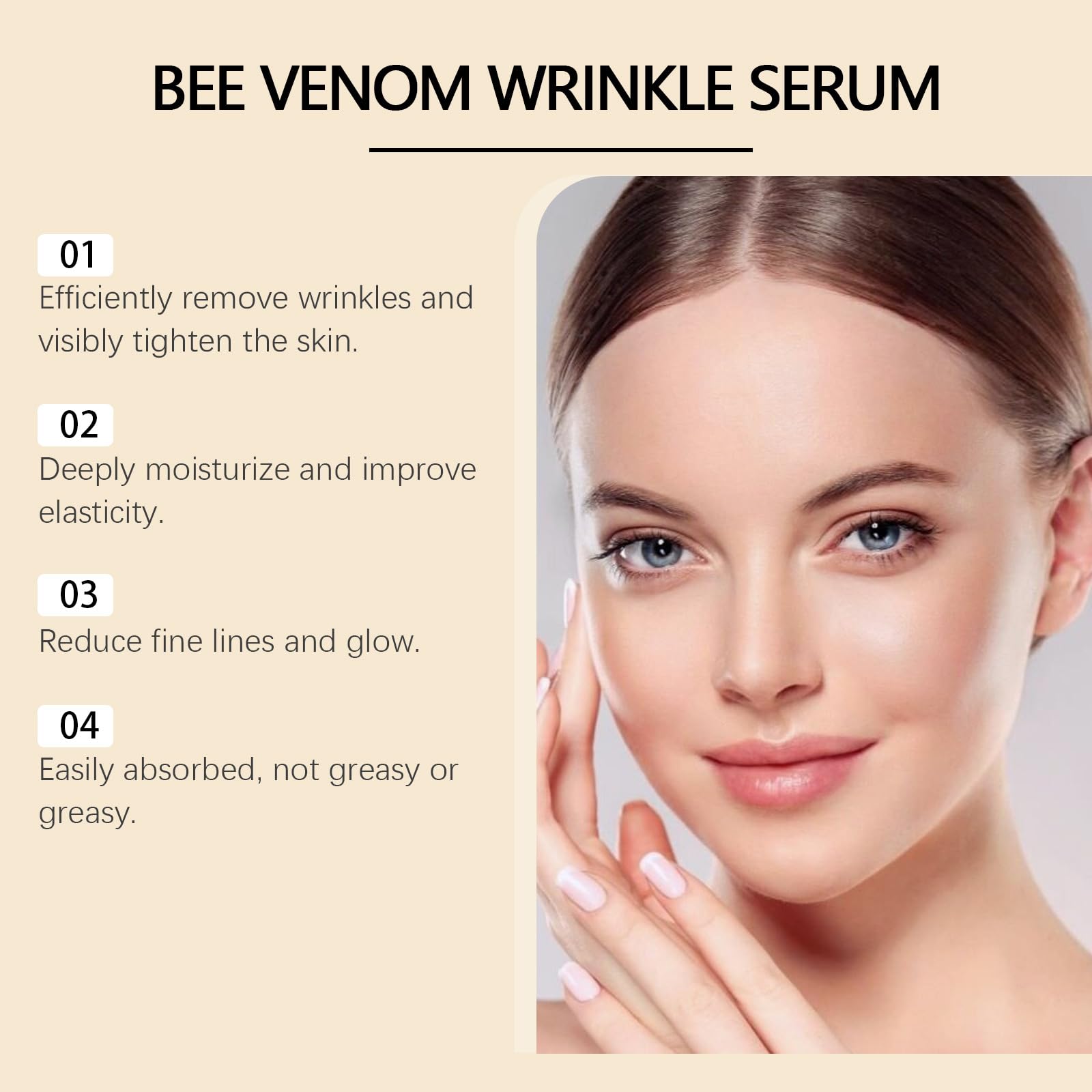 PAQIMAN bee venom cream close-up texture indicating smooth, absorbent application.