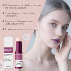PAQIMAN Cemenrete calcium multi balm stick close-up showing a silky texture for facial care.