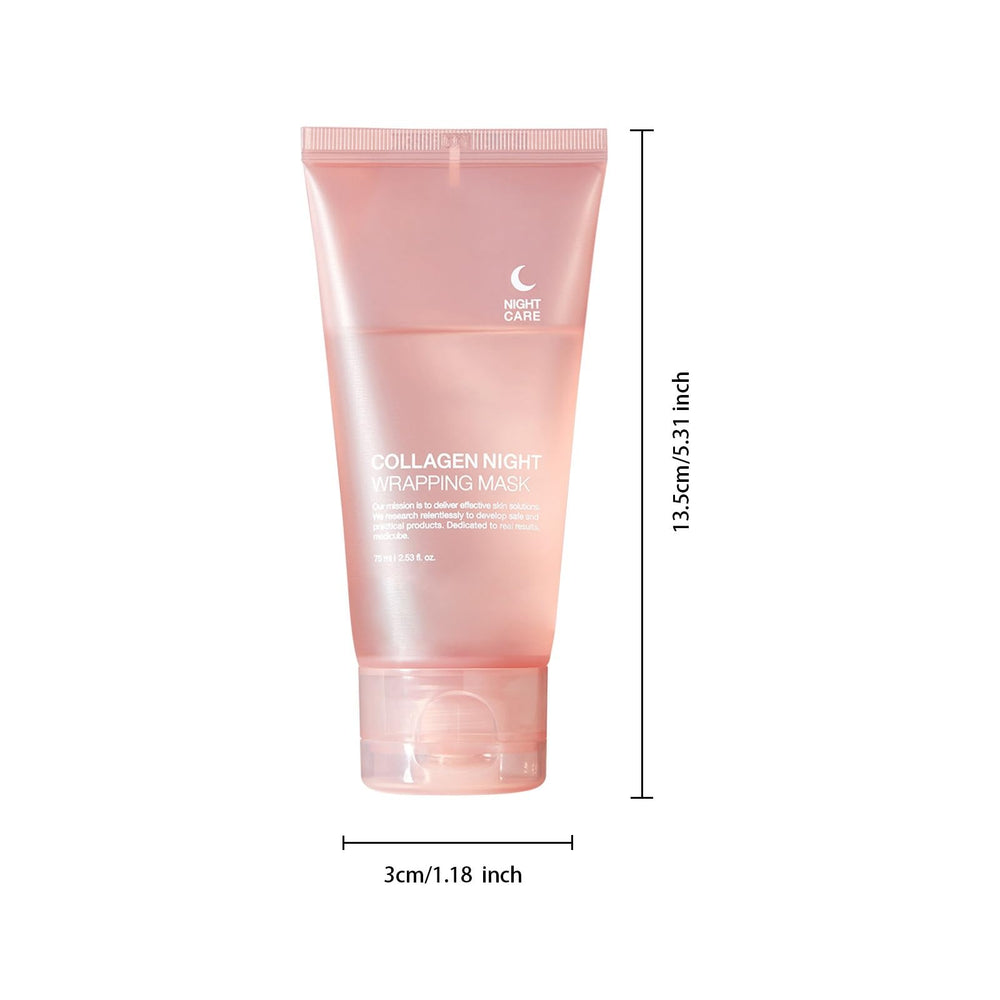PAQIMAN collagen night-wrapping mask skin-elasticity closeup implies firmer-looking skin.
