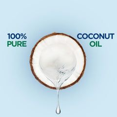 Parachute coconut oil from fresh coconuts highlights natural quality.