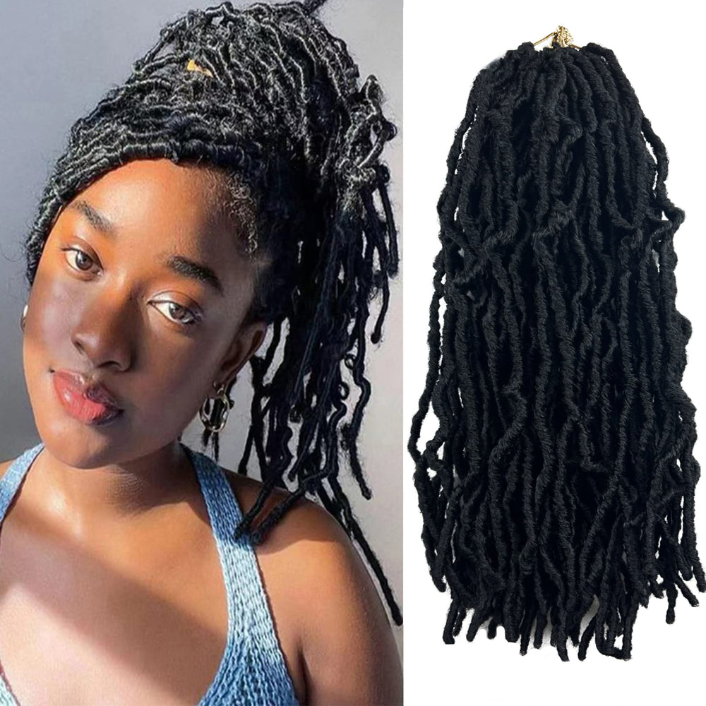Paraglame Short Faux Locs 14inch close-up showing lightweight, natural daily-wear look.