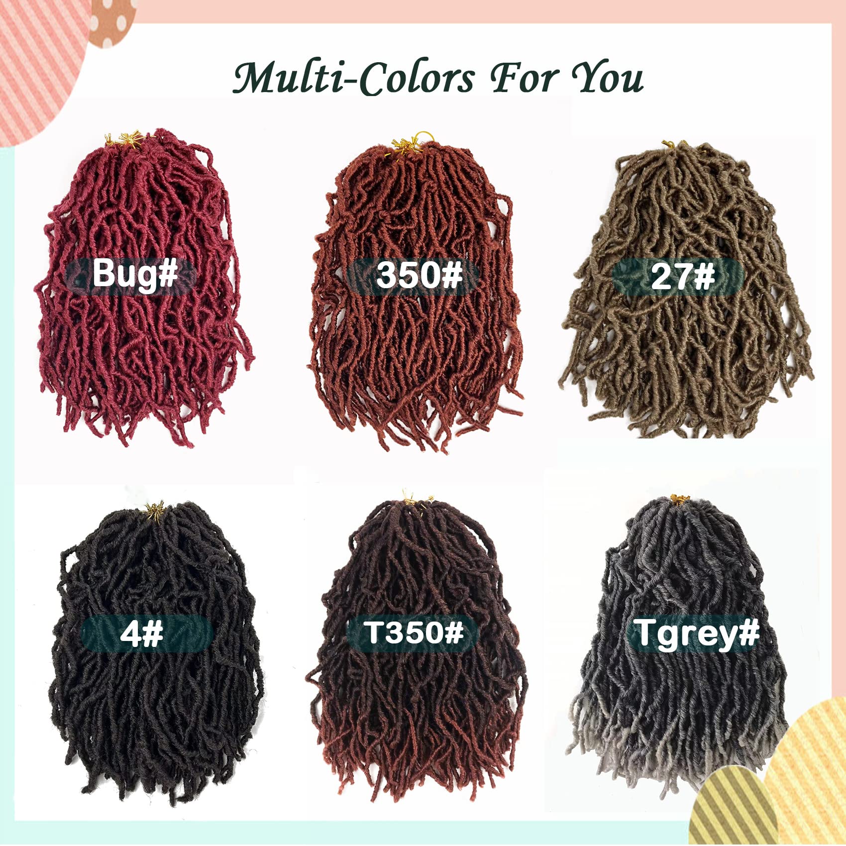 Paraglame Short Faux Locs 14inch eight-pack setup for a complete long-lasting style.