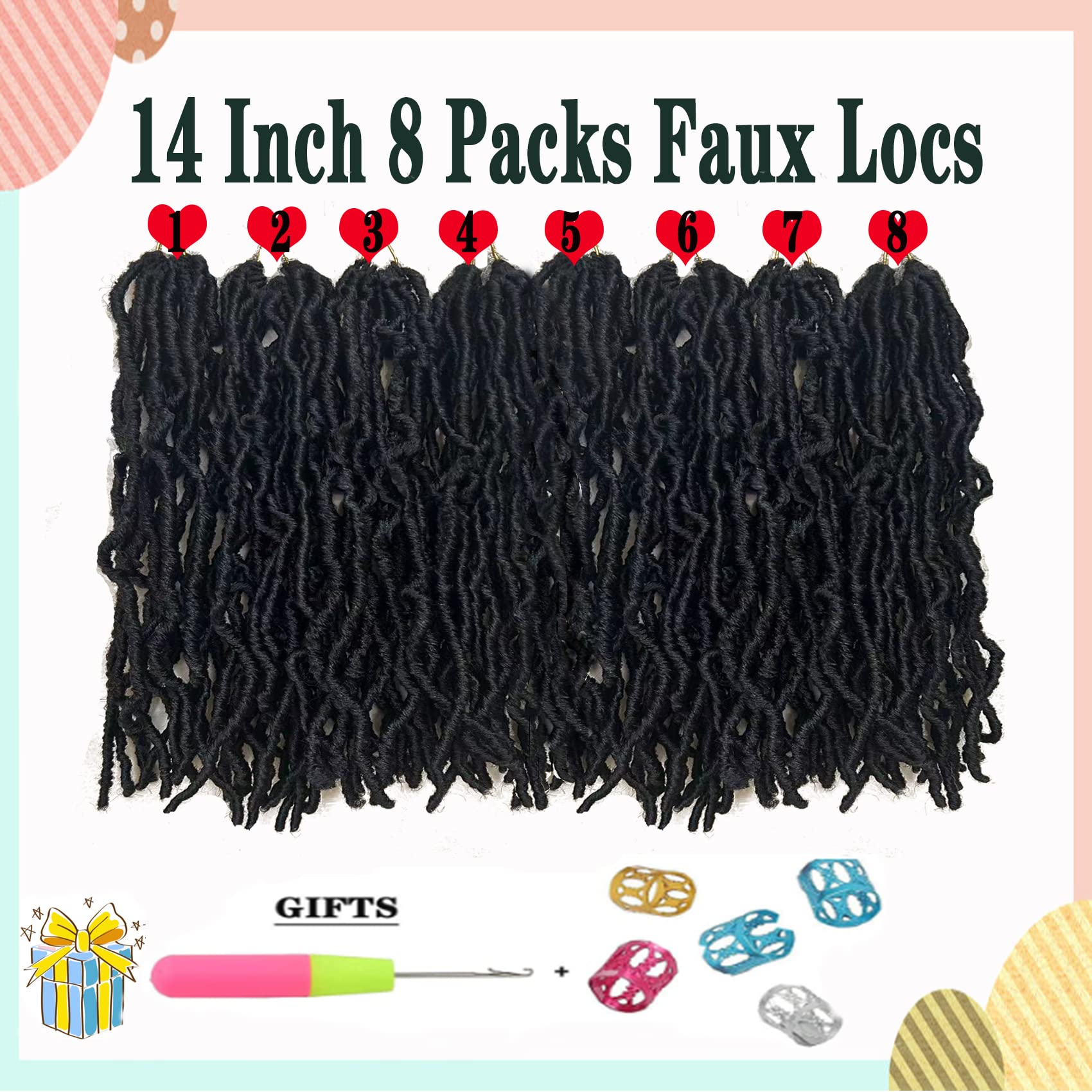 Paraglame Short Faux Locs 14inch prelooped close-up for fast crochet installation.