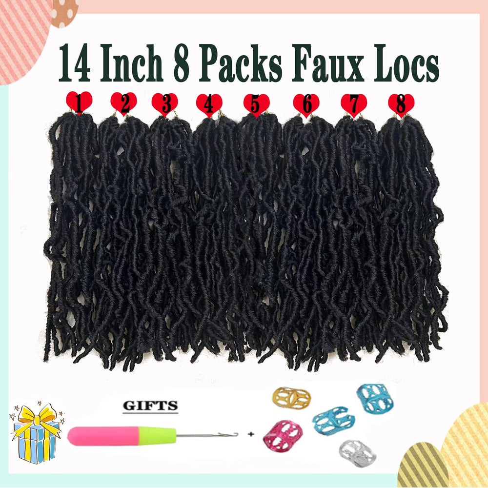 Paraglame Short Faux Locs 14inch prelooped close-up for fast crochet installation.