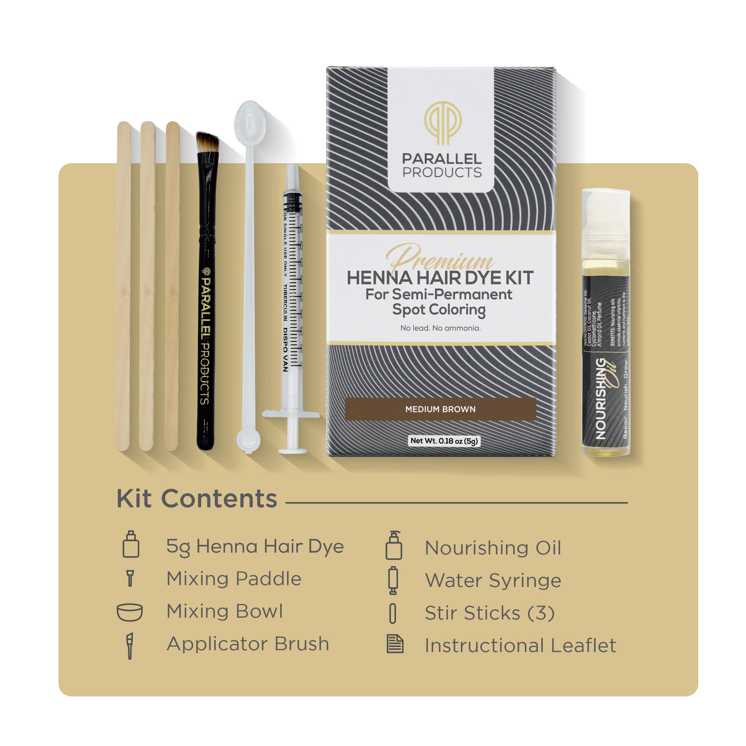 Parallel Products mixing dish for precise henna color blending and control.