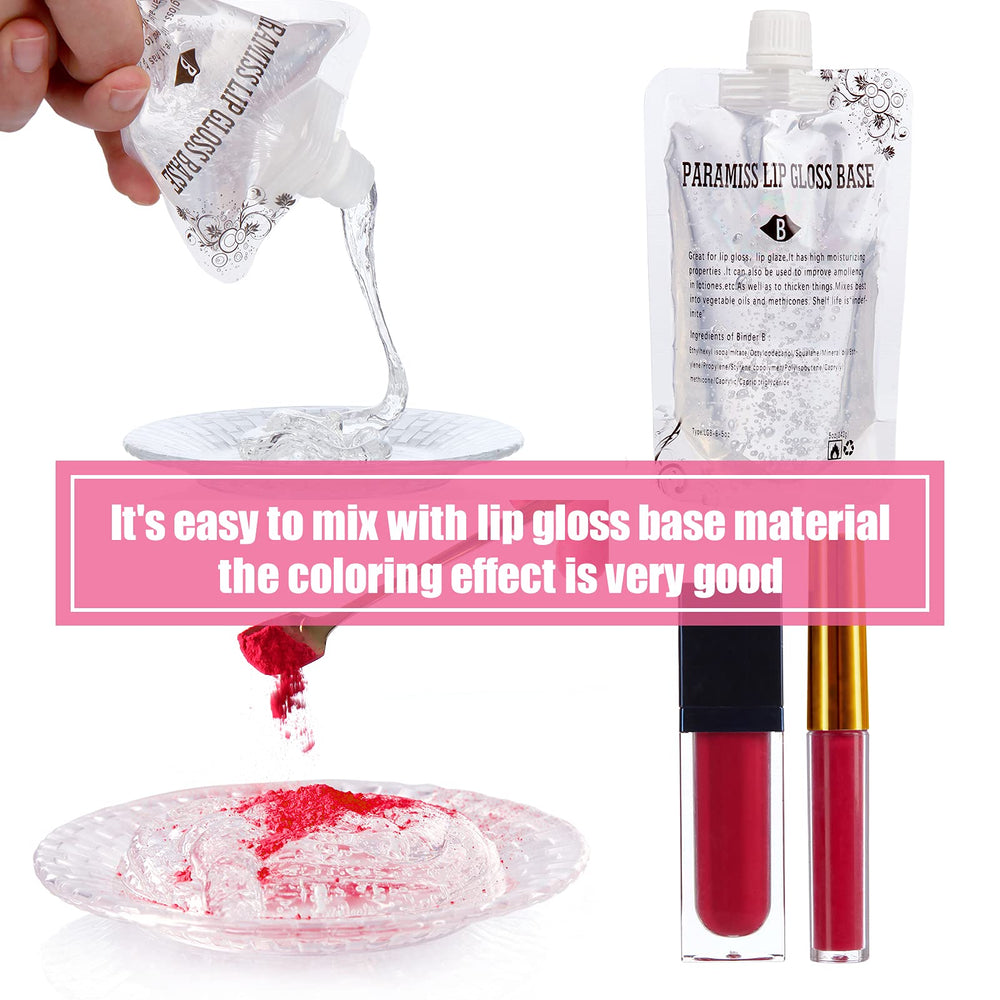 PARAMISS shimmer white pearl glitter pigment closeup highlights luxe lip gloss accents.