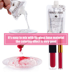 PARAMISS shimmer white pearl glitter pigment closeup highlights luxe lip gloss accents.