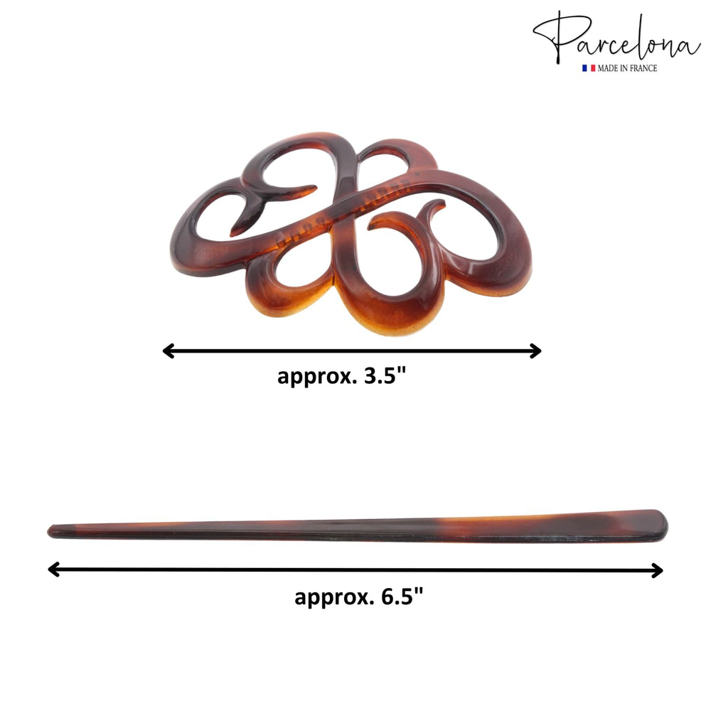 Parcelona bun holder in use for a polished hairstyle