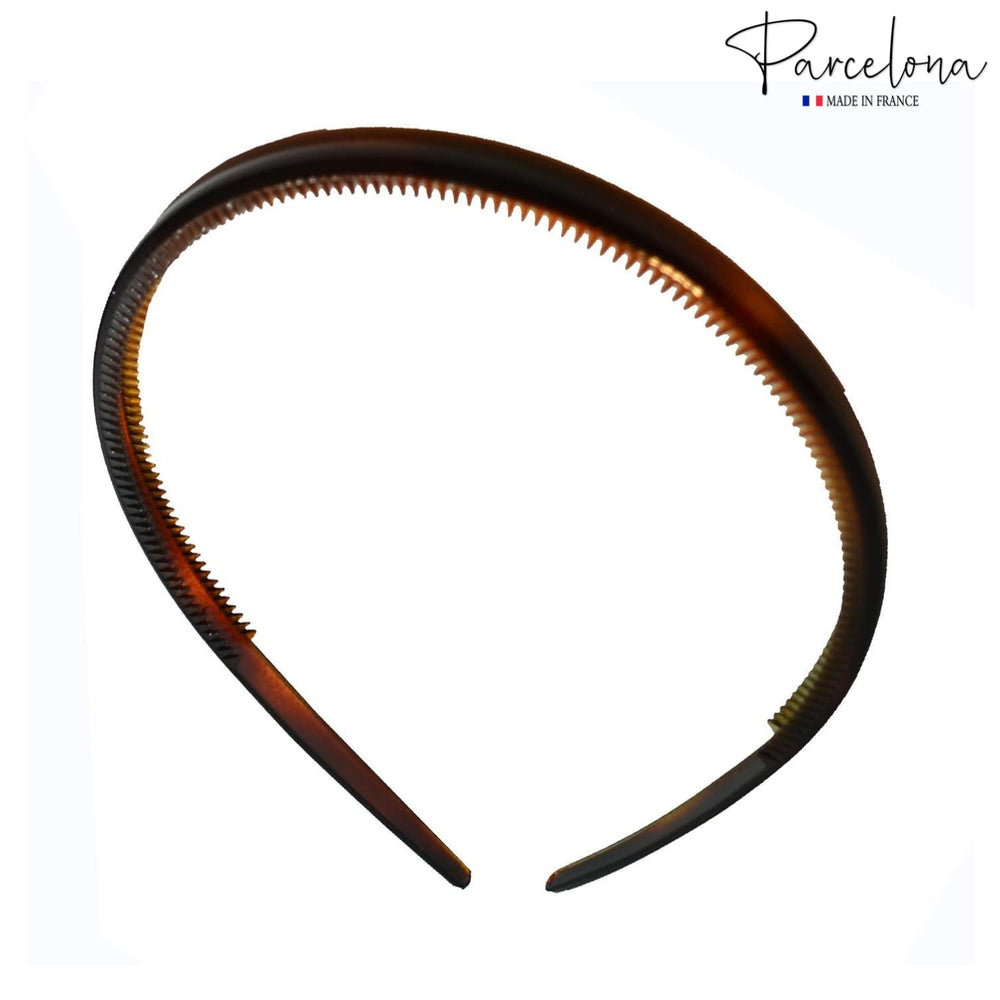 Parcelona headband made from celluloid acetate for durable, luxurious feel.