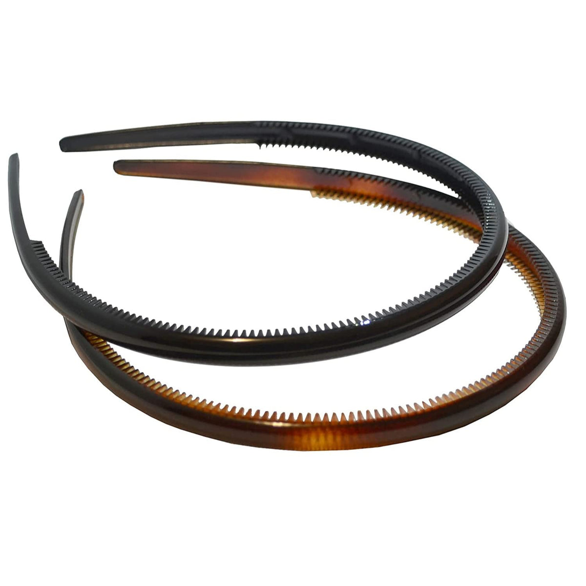 Parcelona French Thin Headband in tortoise shell with inner teeth nibs for secure all-day hold.