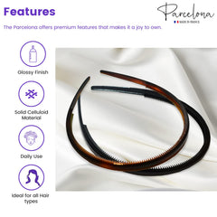 Close-up of Parcelona headband inner teeth nibs showing grip for smooth styling.