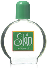 Parfums De Coeur Skin Musk bottle shows vintage-inspired perfume oil for lasting scent.
