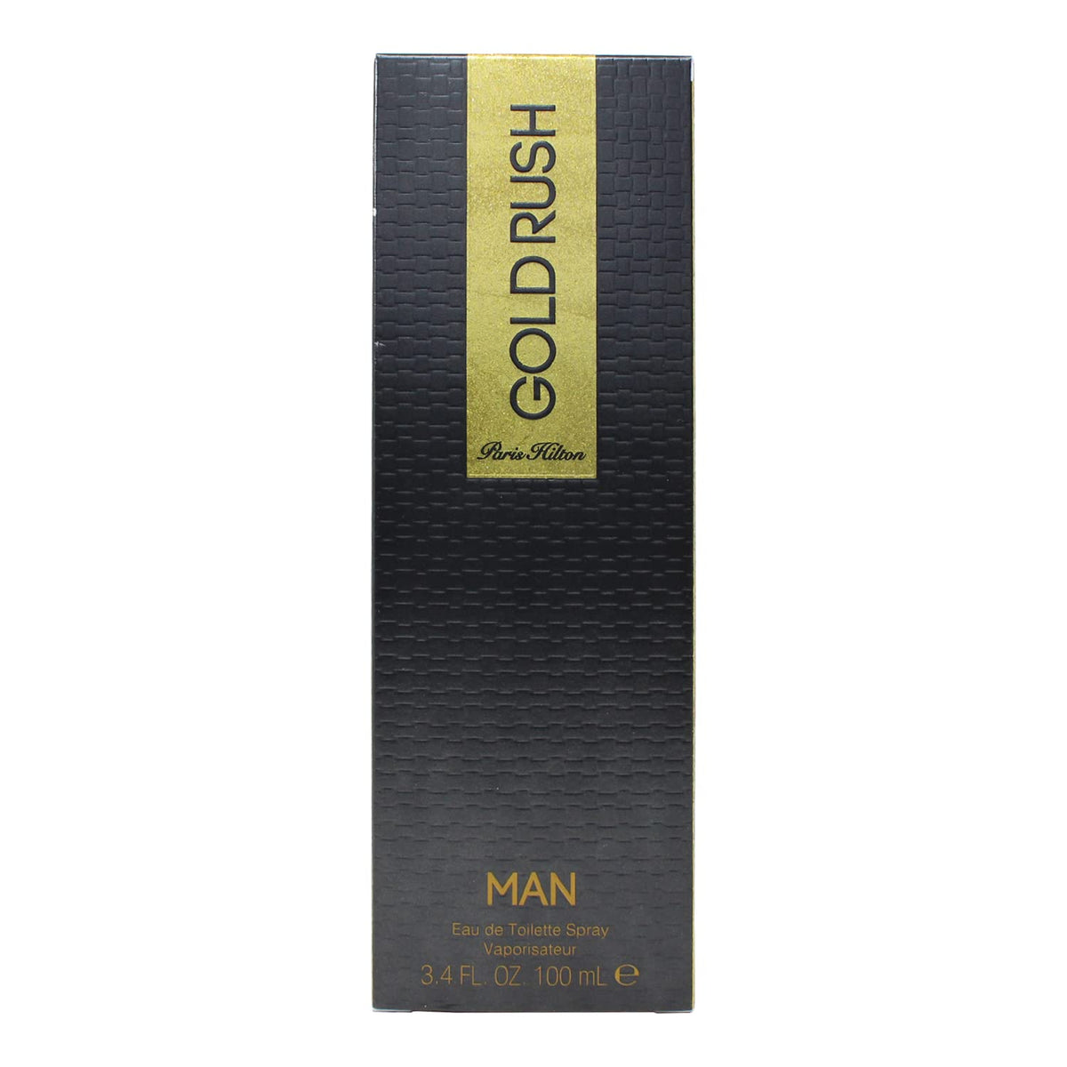 Paris Hilton Gold Rush Man bottle for office-ready daily wear versatility.