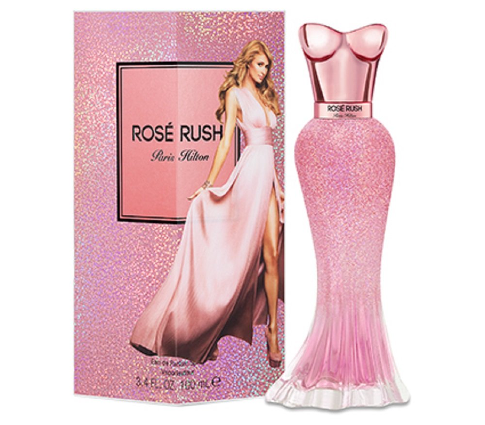 Paris Hilton Rose Rush bottle showcases a fresh floral fragrance for confident everyday wear.