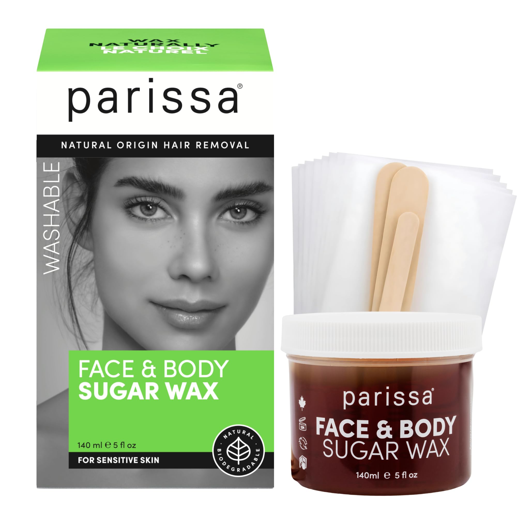 Parissa cera de azúcar microondas, aplicación rápida para una exfoliación suave.
