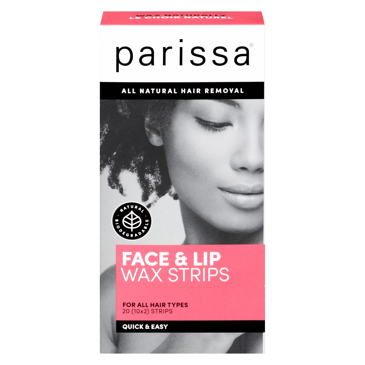Parissa Natural Face & Lip Wax Strips ready-to-use kit for quick at-home waxing.
