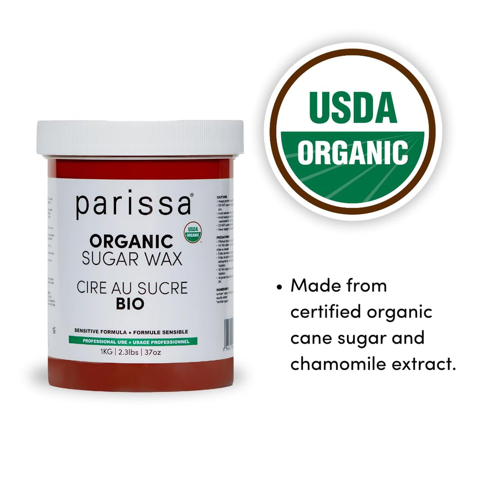 Parissa Organic Body Sugar Wax pro-size packaging designed for salons to serve clients efficiently