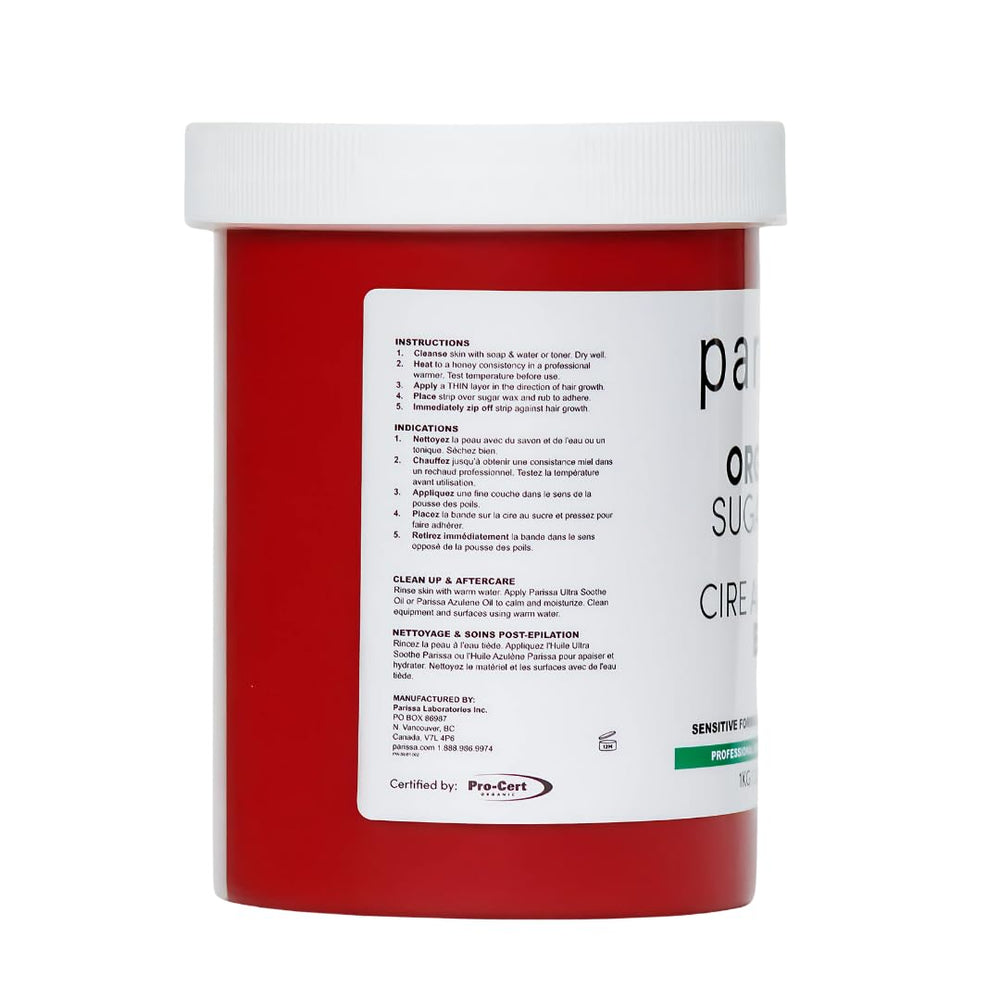 Parissa Organic Body Sugar Wax shown in a standard warmer