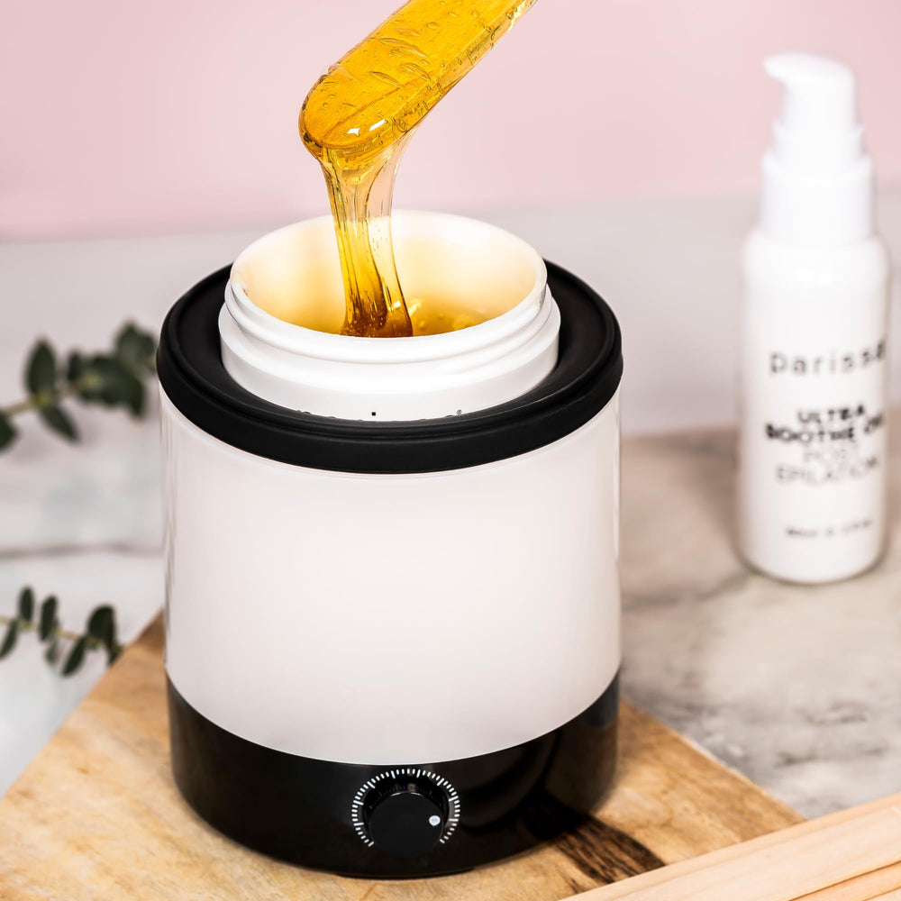 Parissa unboxing kit reveals all components for at-home waxing routine.