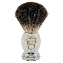 Parker 100% Black Badger Bristle Brush dense bristles for rich, luxurious lather.