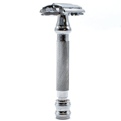 Parker 99R butterfly head close-up demonstrates quick, safe blade changes.