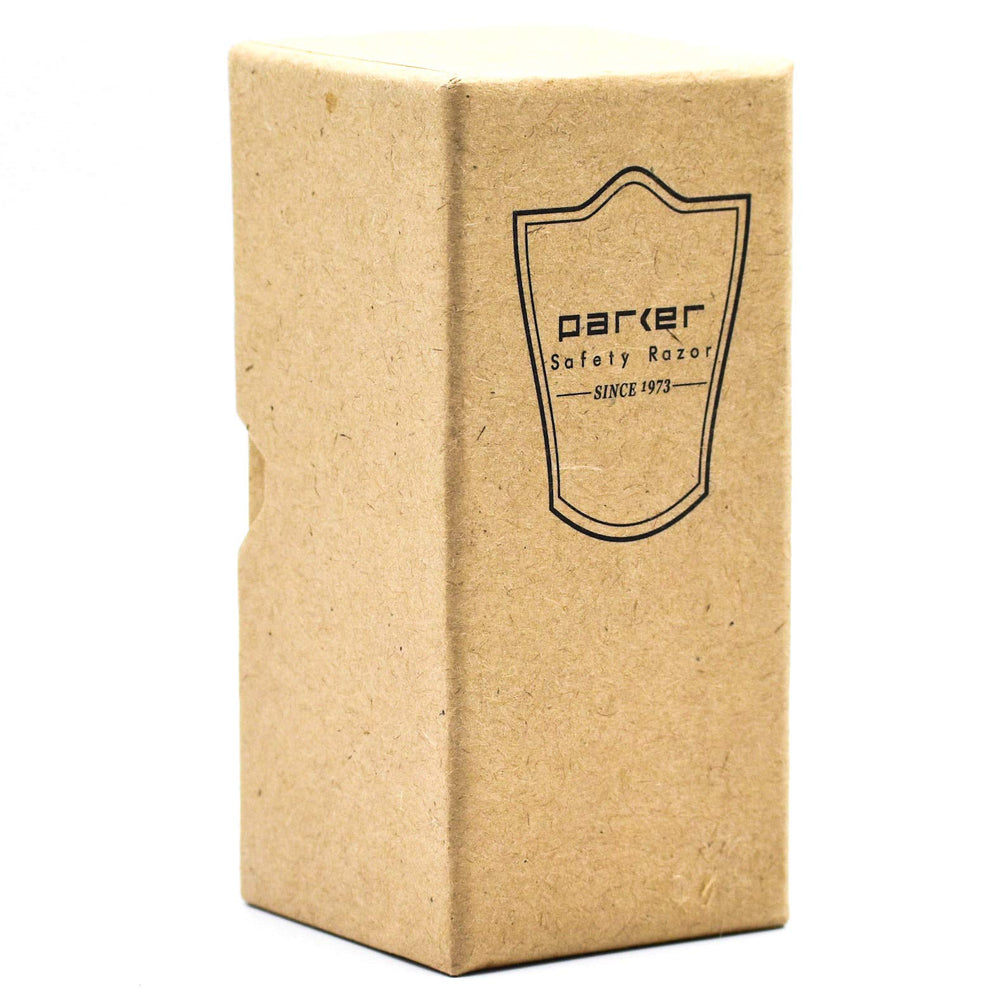 Parker chrome-based marble handle adds weight for easier, smoother lathering.