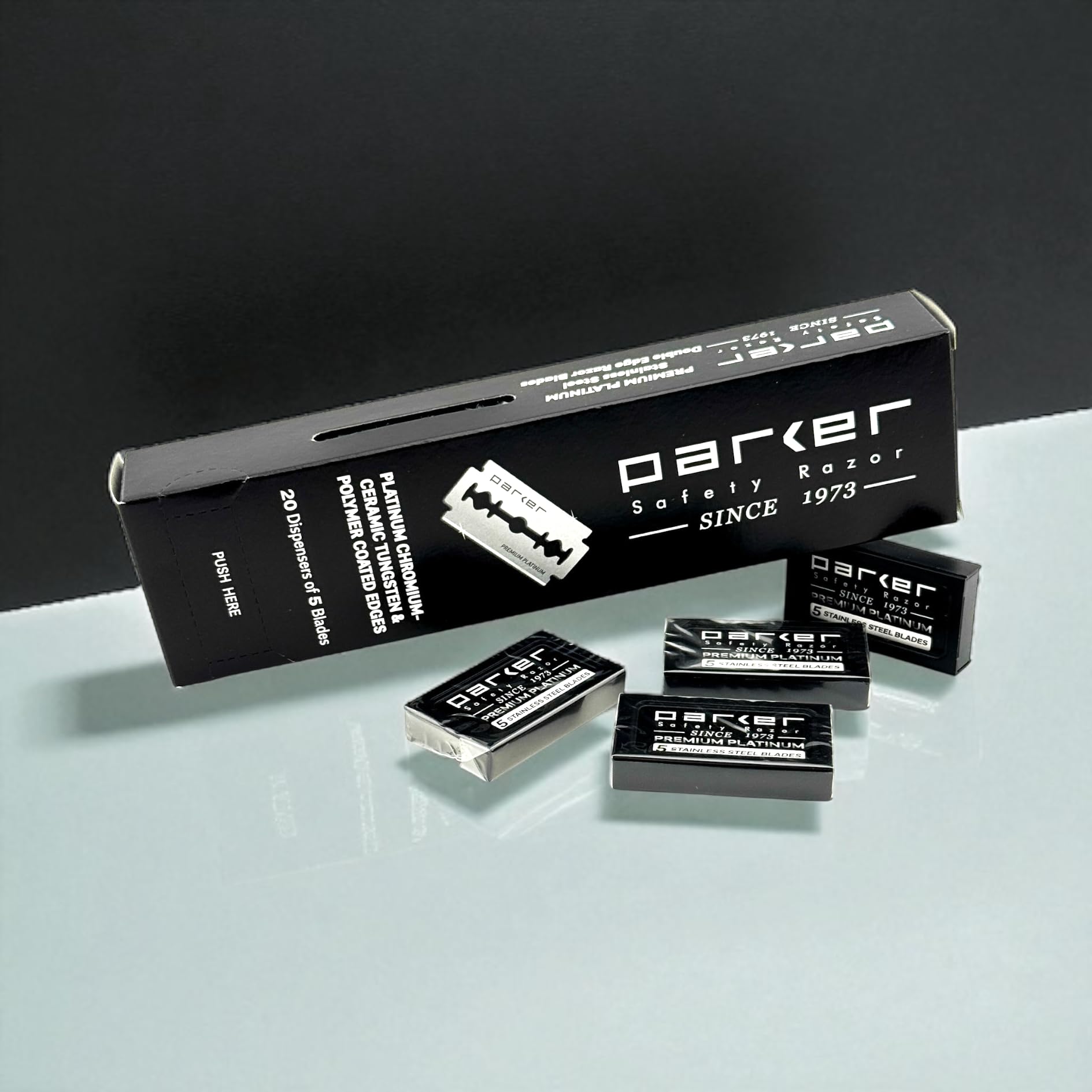 Parker safety razor blades ideal for home or travel use.