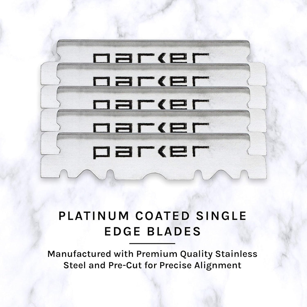 Parker SRRW home grooming kit layout showcasing versatile at-home shaving options.