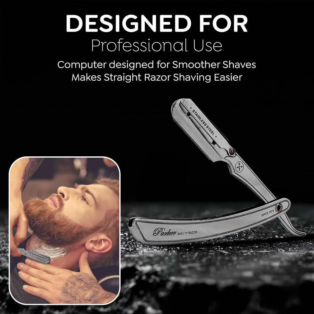 Parker SRX rust-resistant construction stands up to daily barber-use and home shaving.