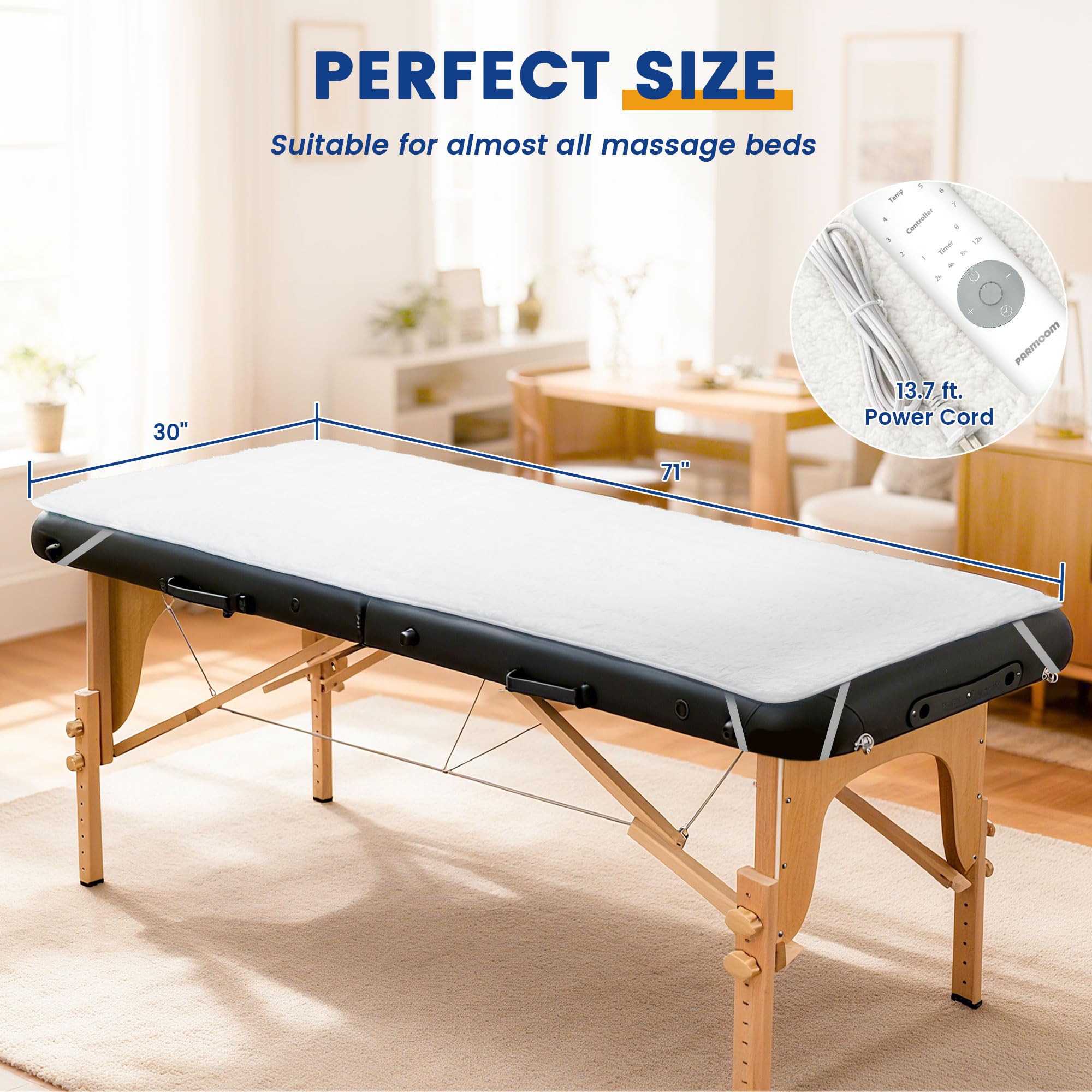 PARMOOM compact cord storage keeps workspace tidy after sessions.