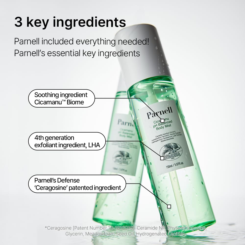 Parnell Cicamanu Centella soothing application calms redness after shower