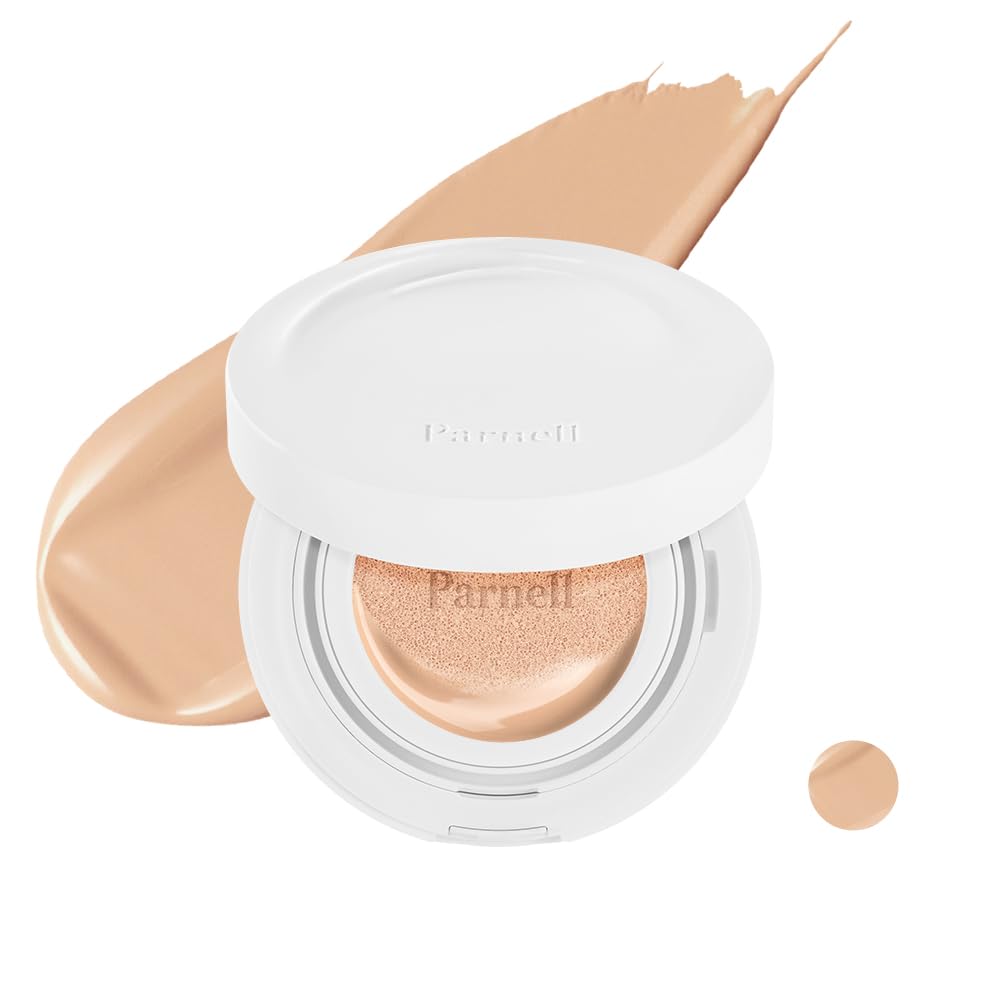 Parnell Cicamanu Serum Cushion closeup highlights lightweight coverage for radiant skin.