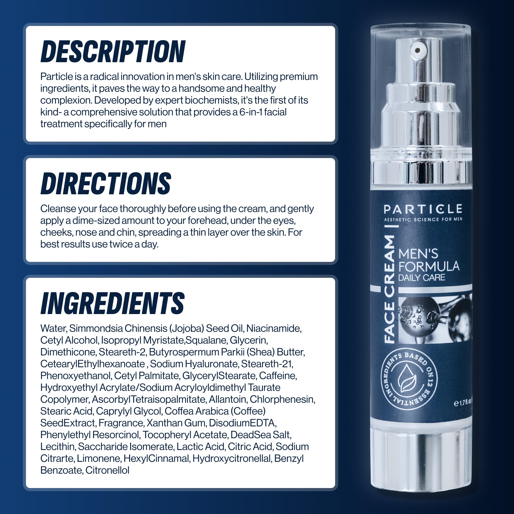Particle Face Cream with hyaluronic acid for lasting hydration