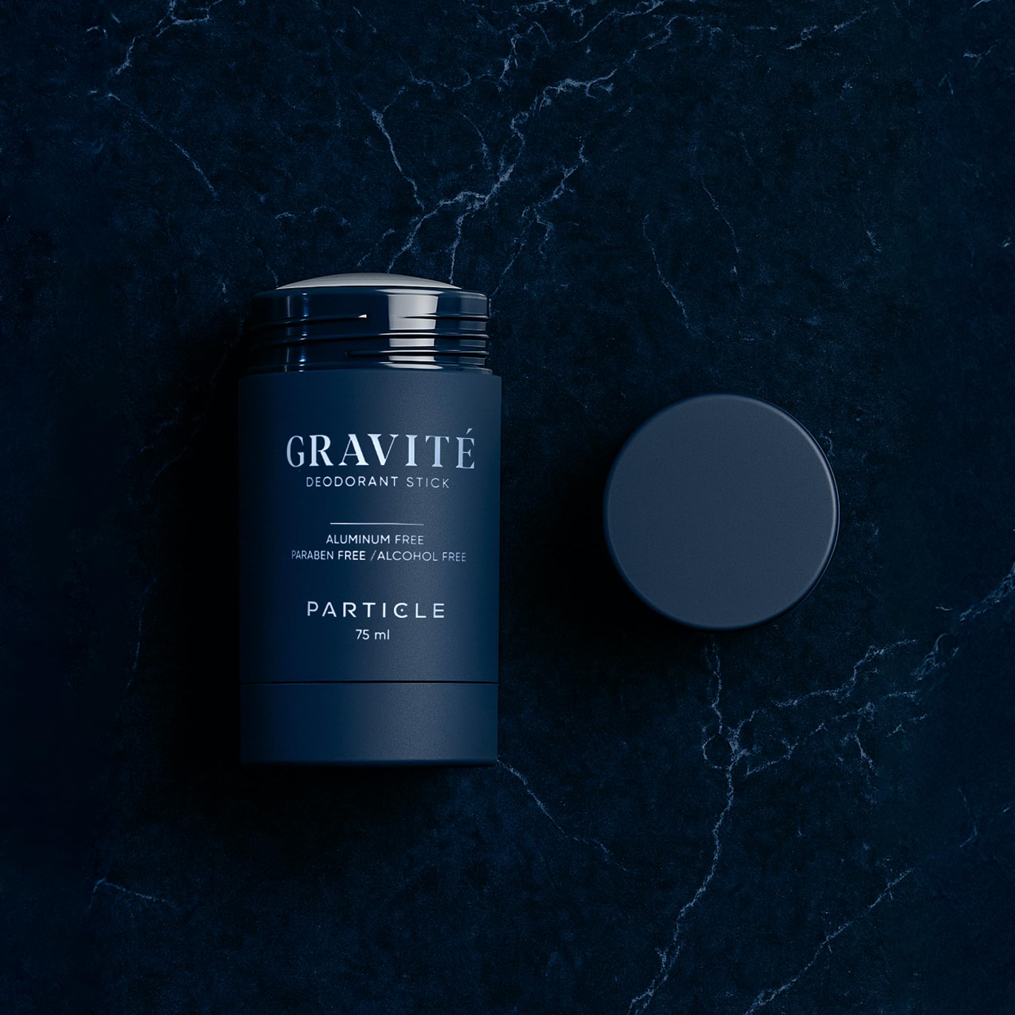 Particle Gravité deodorant application swatch demonstrating smooth glide and comfort