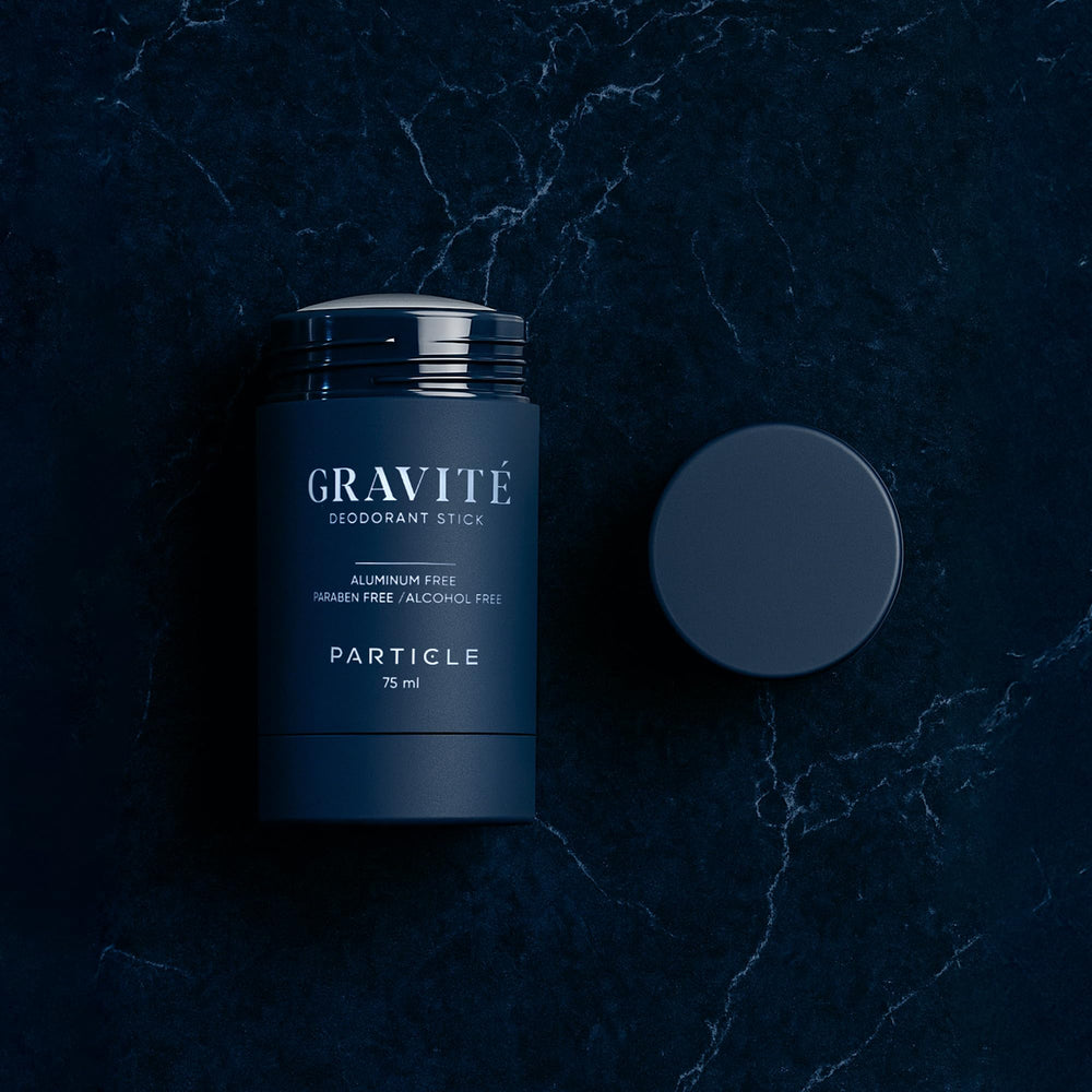 Particle Gravité deodorant application swatch demonstrating smooth glide and comfort