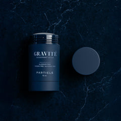 Particle Gravité deodorant application swatch demonstrating smooth glide and comfort