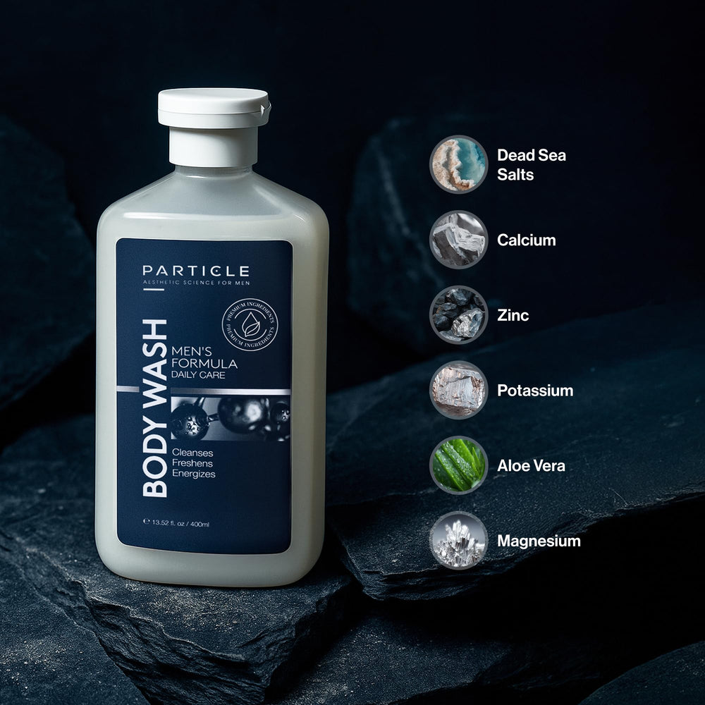 Particle Men’s Body Wash citrus woody scent for a masculine aroma