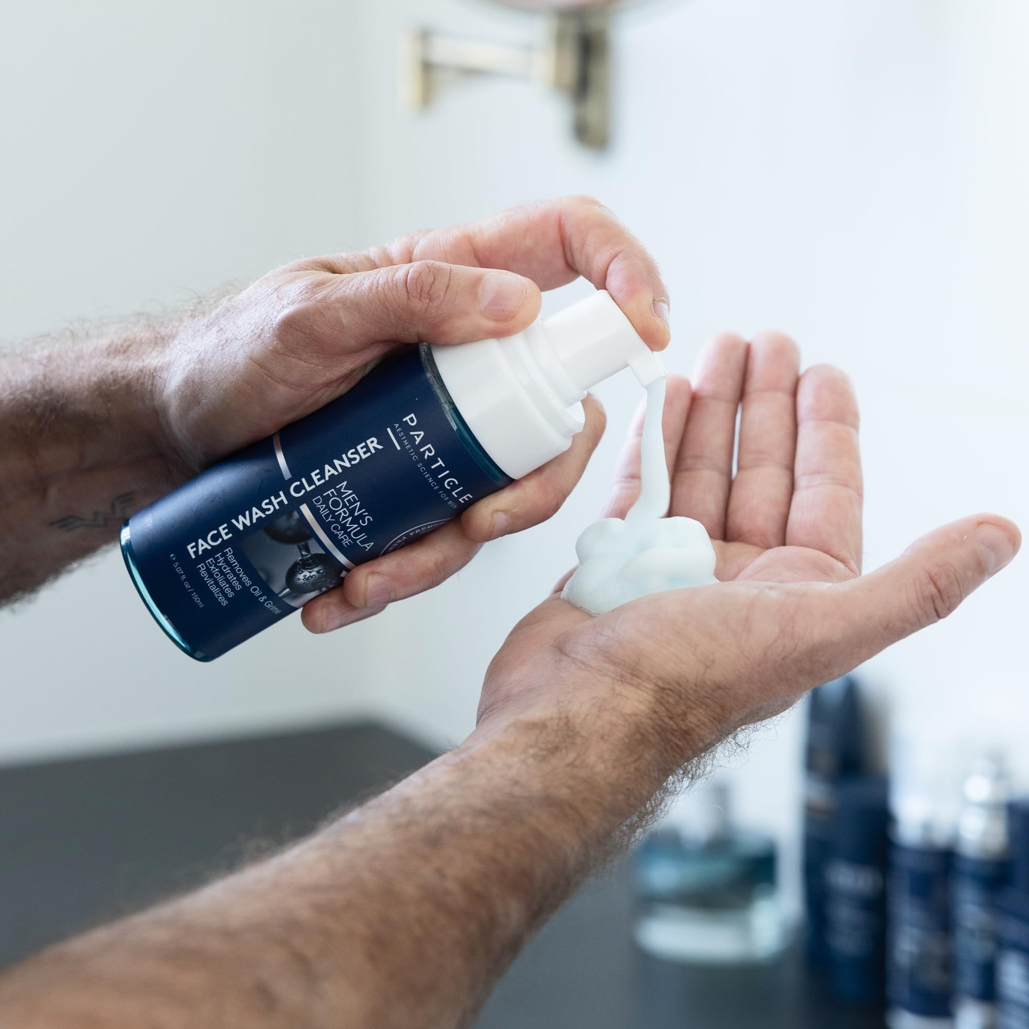 Particle Mens Face Wash suits all skin types, offering a versatile daily cleanser for any age.