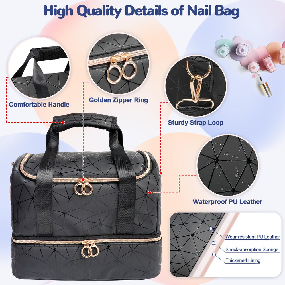 Partreko nail bag with adjustable shoulder strap for travel.