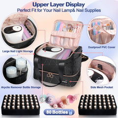 Partreko nail lamp top compartment fits a large lamp securely.