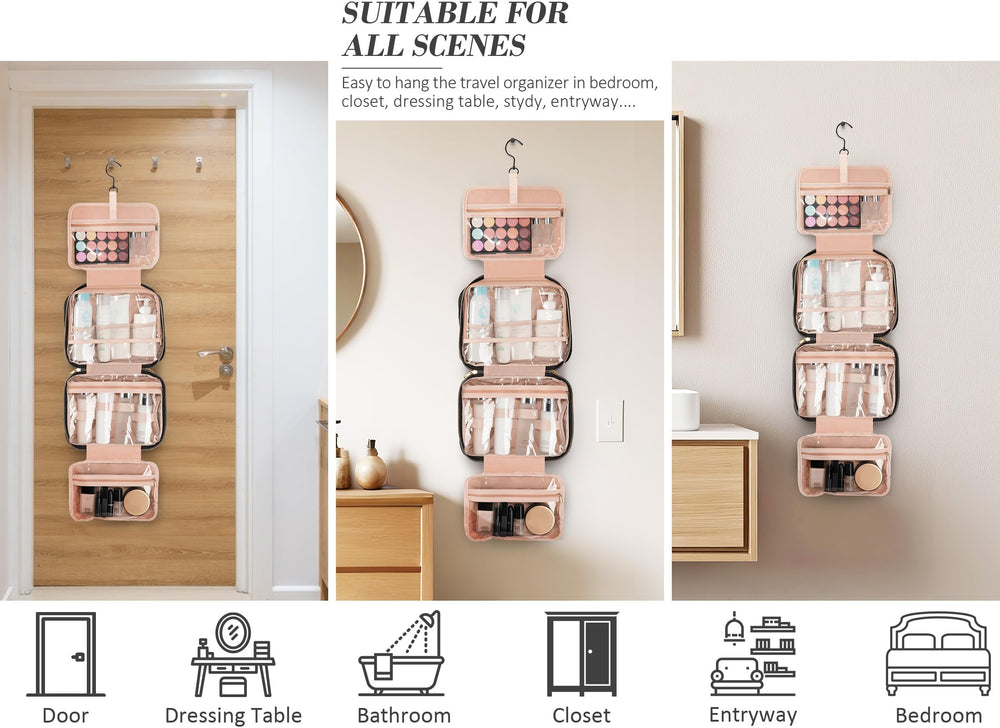 Partylamb mesh inside compartment keeps toiletries upright and organized