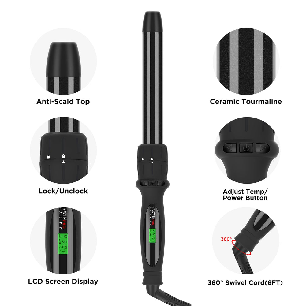 PARWIN PRO BEAUTY 7-in-1 curling wand set barrel-7 for tight curls and lasting bounce