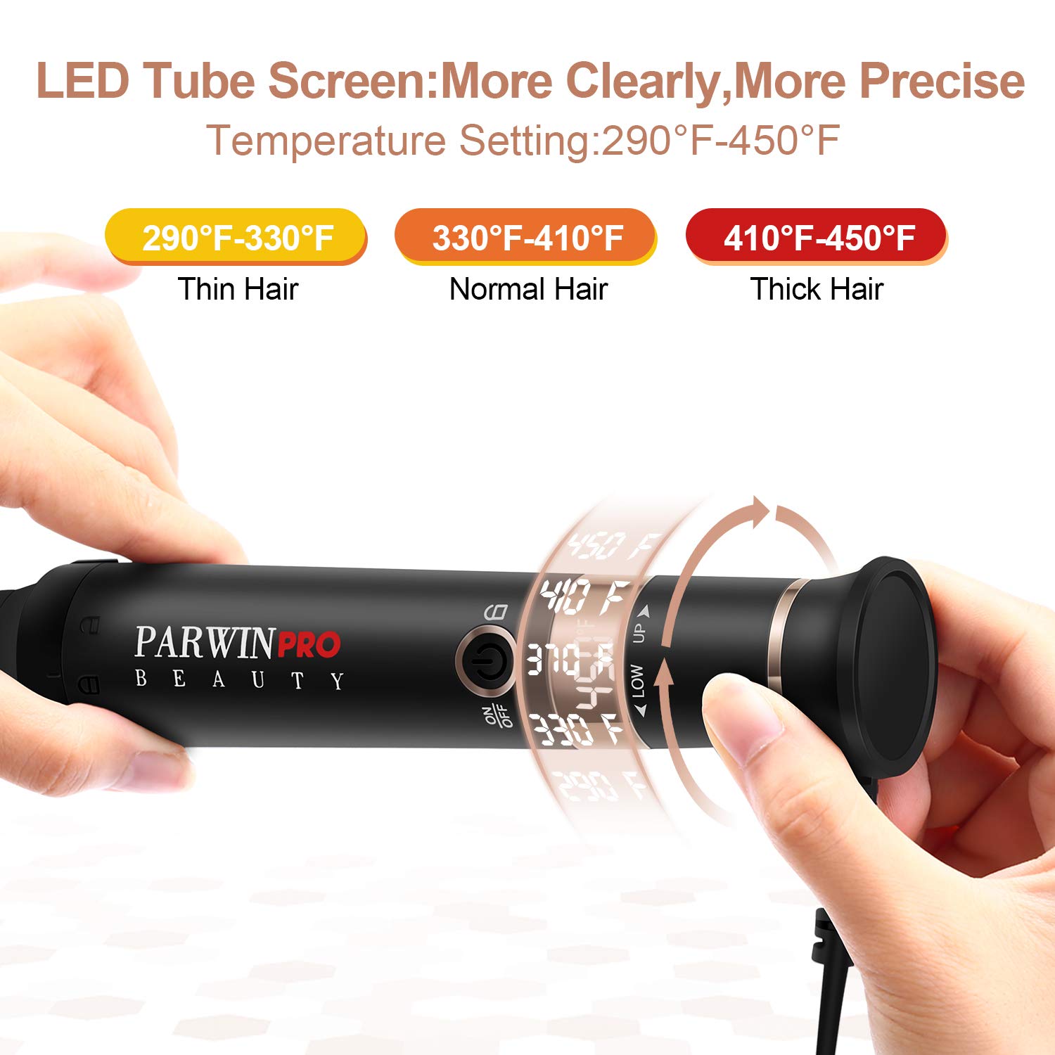 PARWIN PRO BEAUTY LED temperature display makes precise styling easy