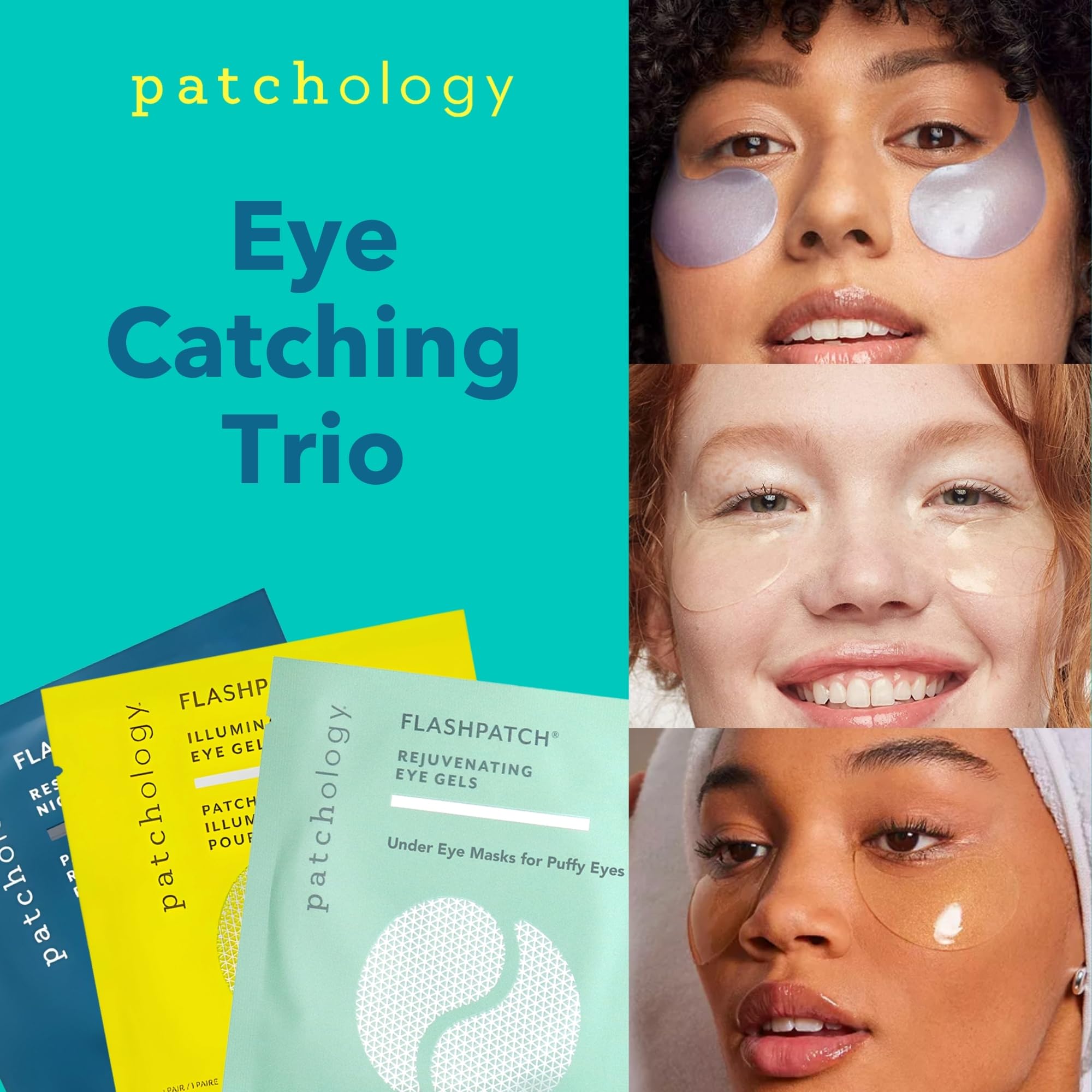 Patchology All Eyes On You eye gels being applied under the eyes for quick refresh.