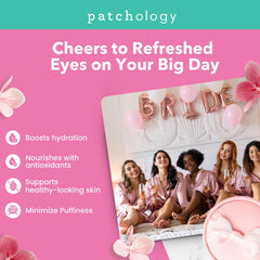 Applying Patchology eye patches on the under-eye area for cooling sensation.