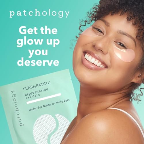Patchology chilled gel patches cooling the under-eye area.